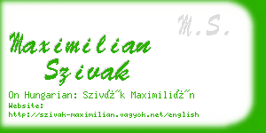 maximilian szivak business card